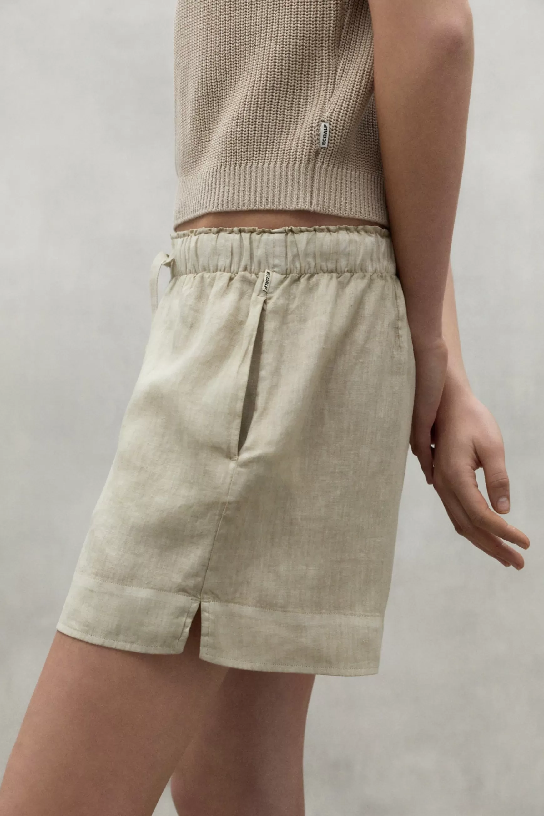 New BEIGE DEVA LINEN SHORTS Mujer Pantalones