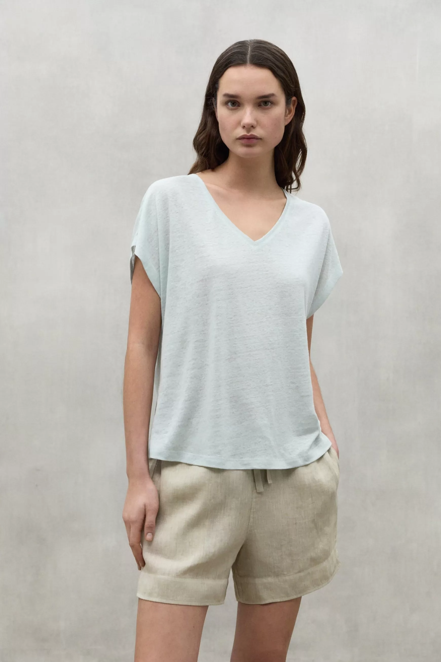 Online BLUE ARENDAL LINEN T-SHIRT Mujer Camisetas