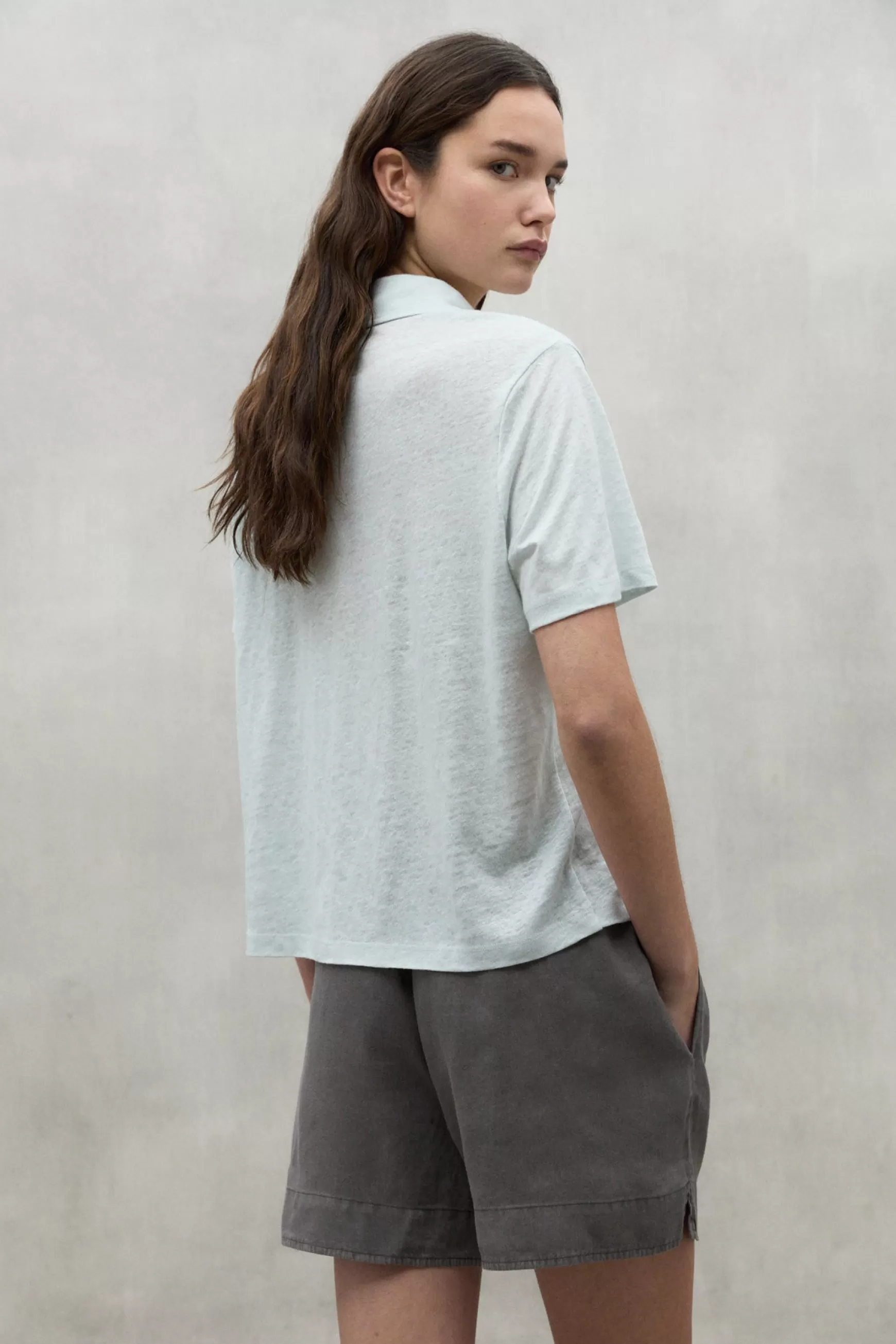 Sale BLUE TROMS LINEN T-SHIRT Mujer Camisetas