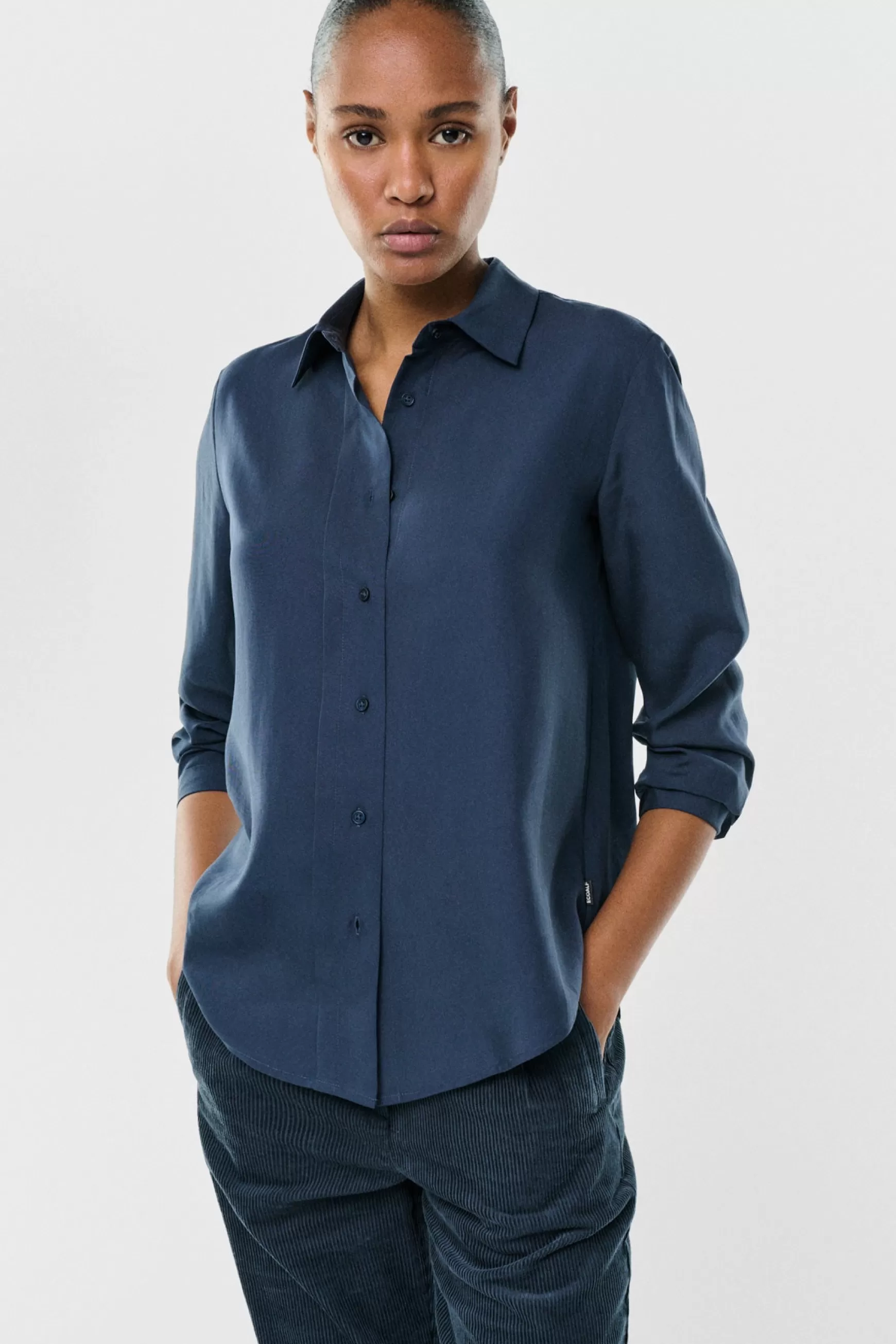 Store CAMISA TRIM AZUL MARINO Mujer Camisas