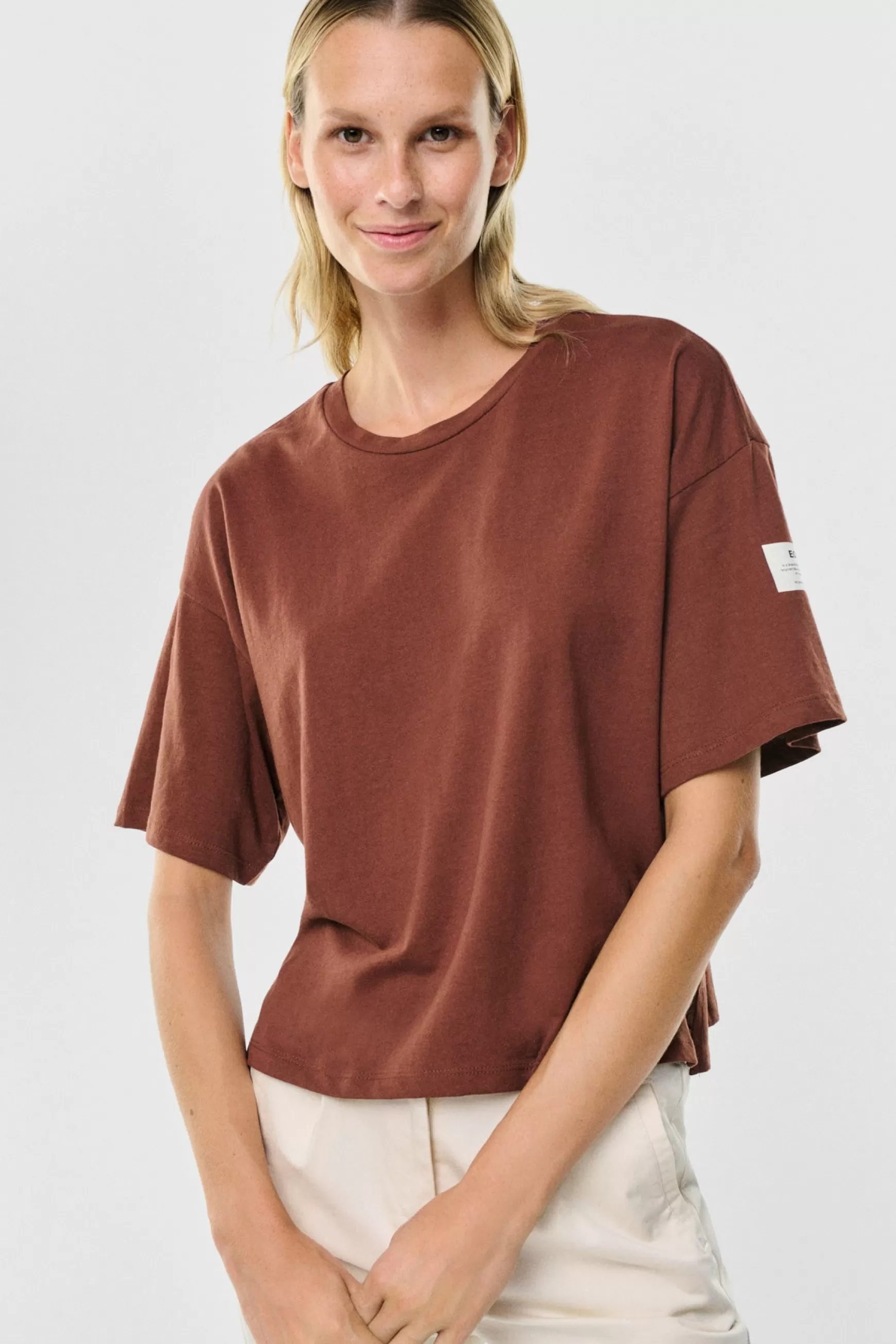 Outlet CAMISETA OVERSIZE LIVING MARRÓN Mujer Camisetas