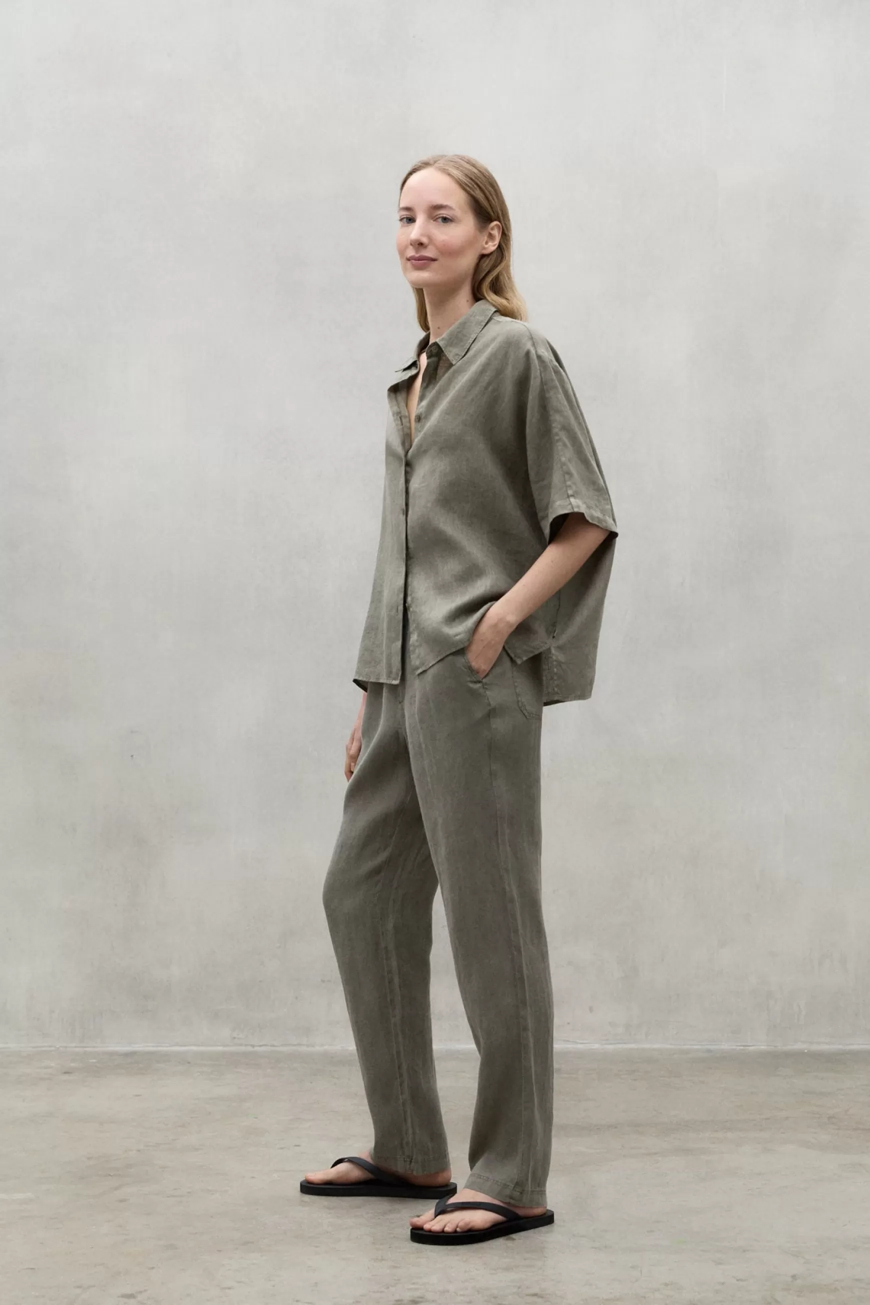 Online GREY MELANIA LINEN SHIRT Mujer Camisas