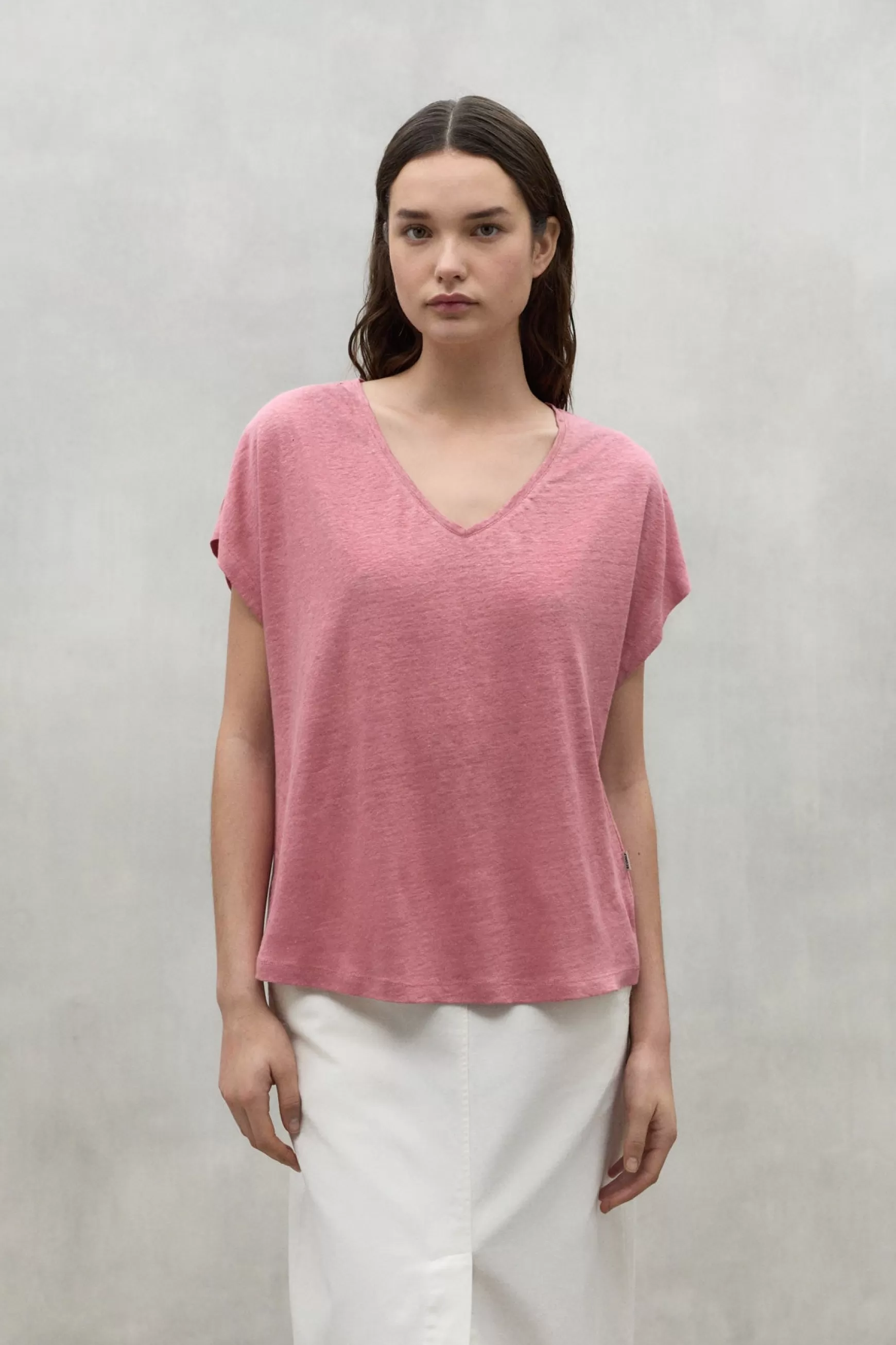 Clearance PINK ARENDAL LINEN T-SHIRT Mujer Camisetas