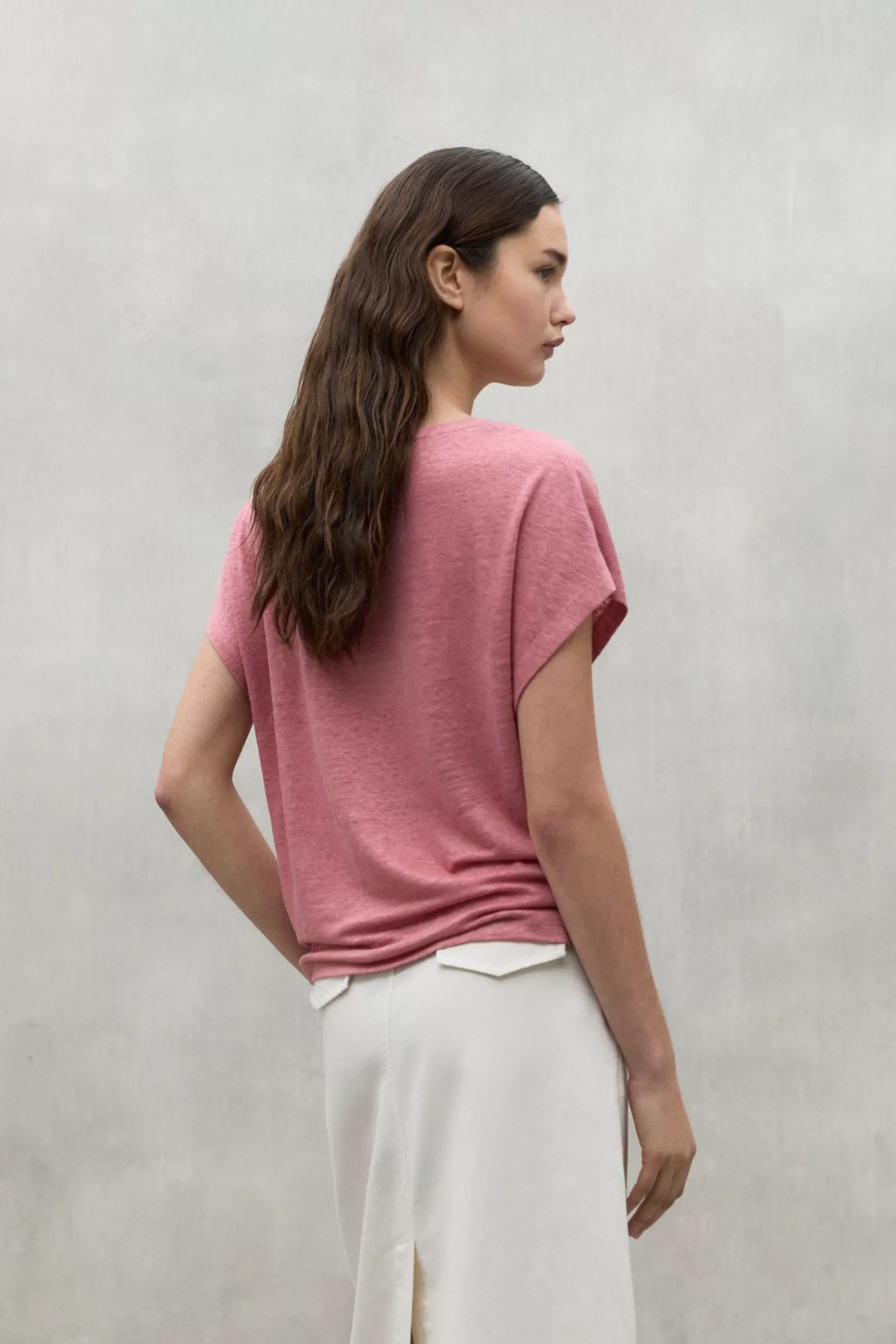 Clearance PINK ARENDAL LINEN T-SHIRT Mujer Camisetas