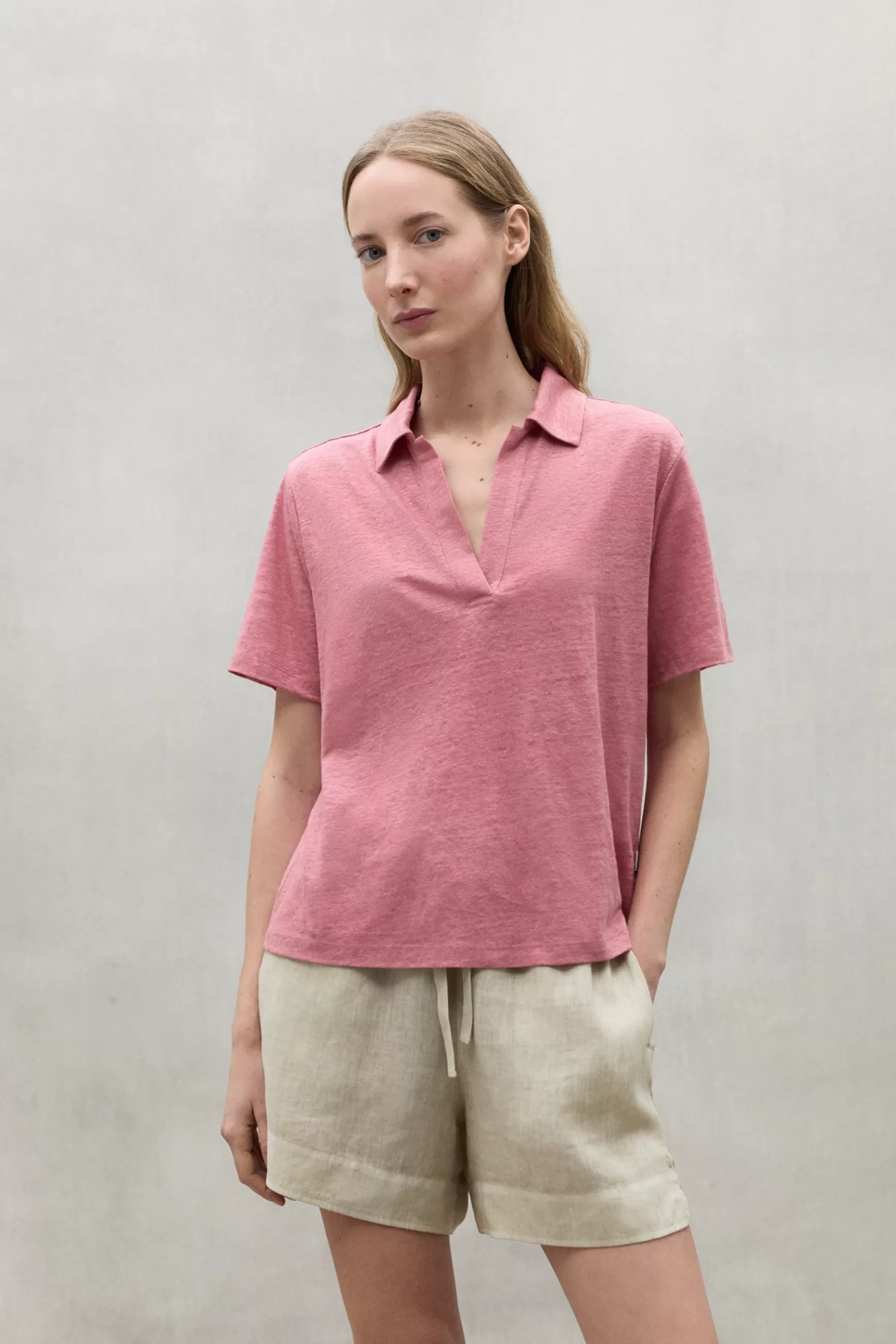 Discount PINK TROMS LINEN T-SHIRT Mujer Camisetas