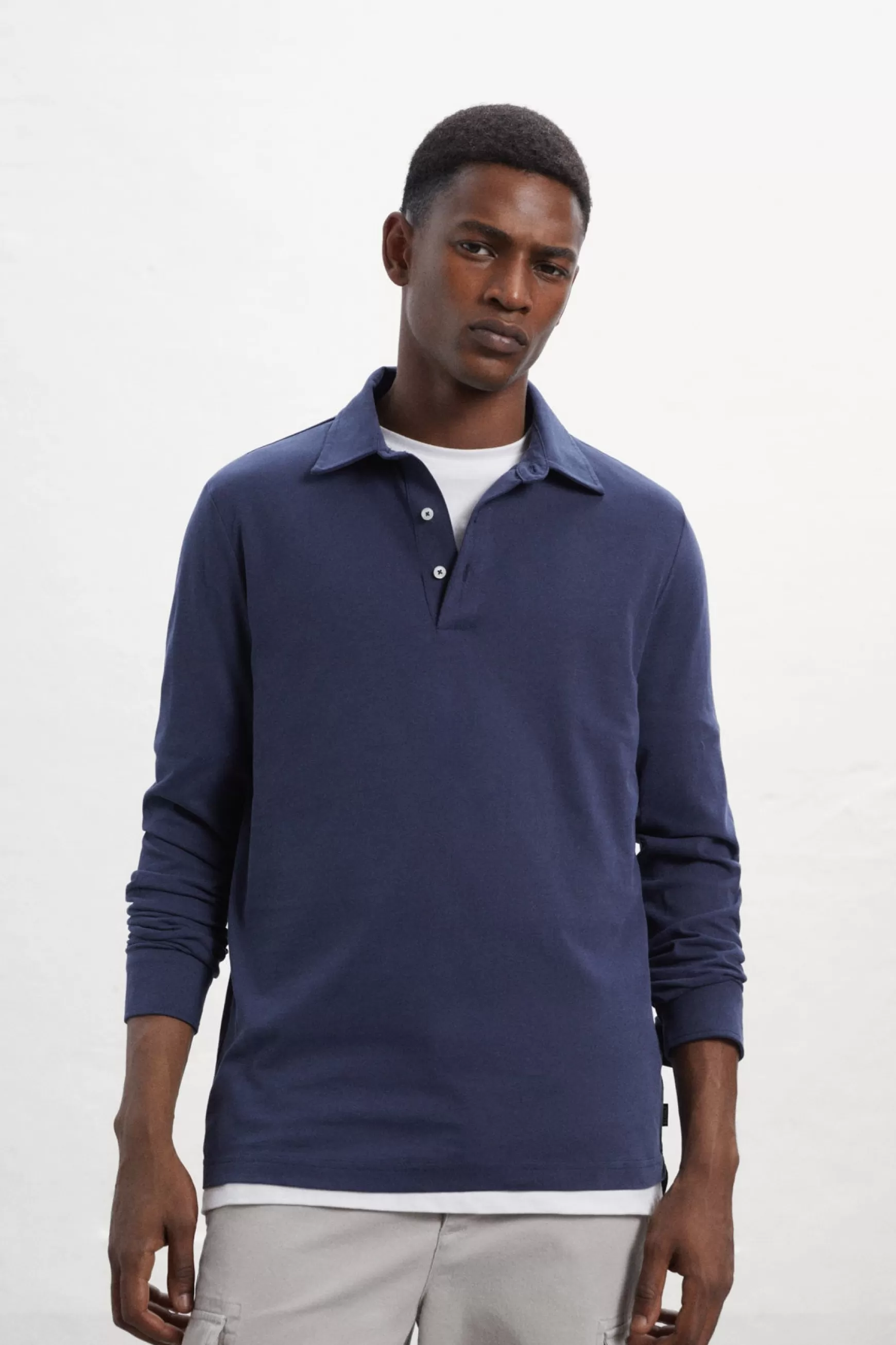 Sale POLO DE MANGA LARGA NICO AZUL MARINO Hombre Polos