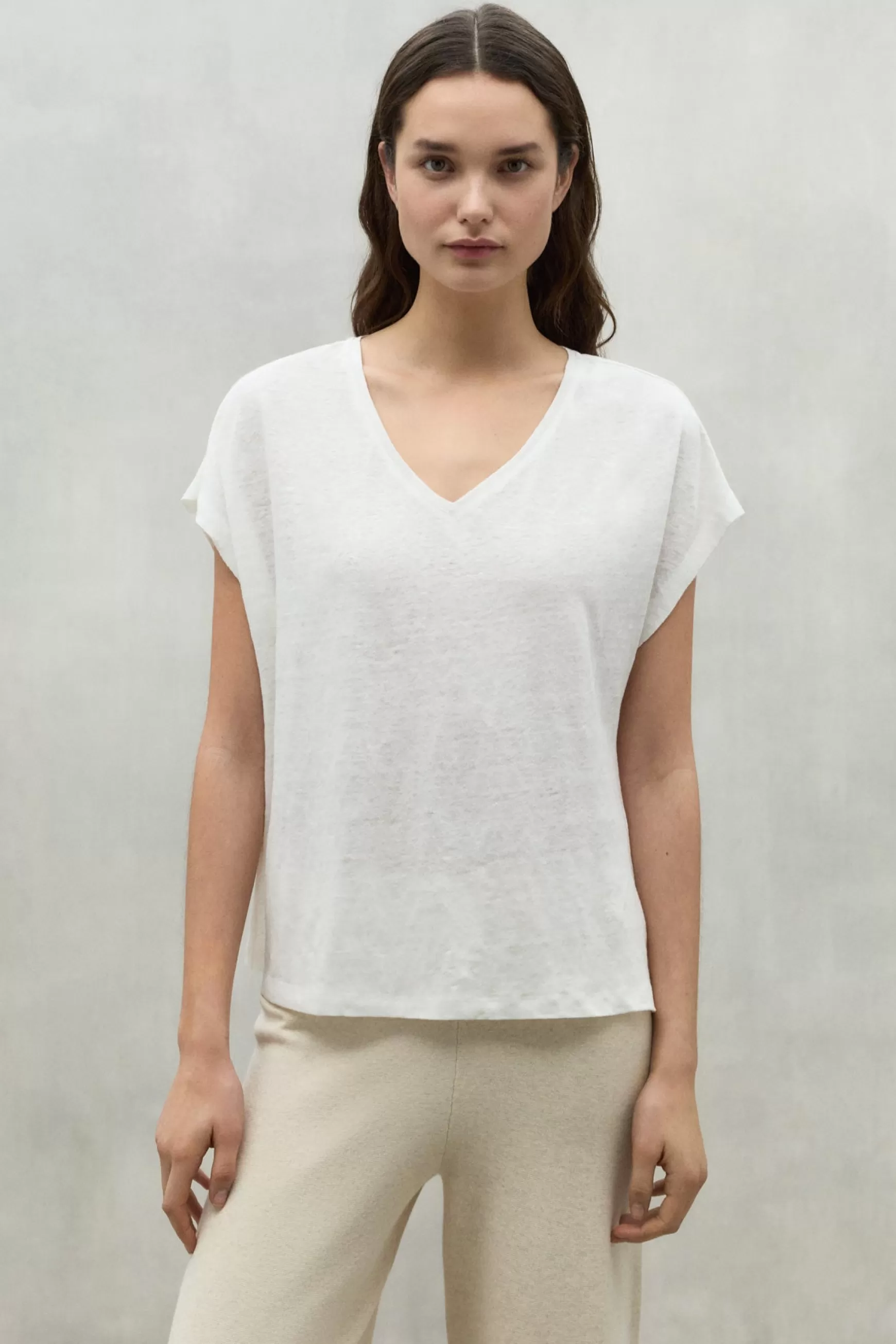 Cheap WHITE ARENDAL LINEN T-SHIRT Mujer Camisetas