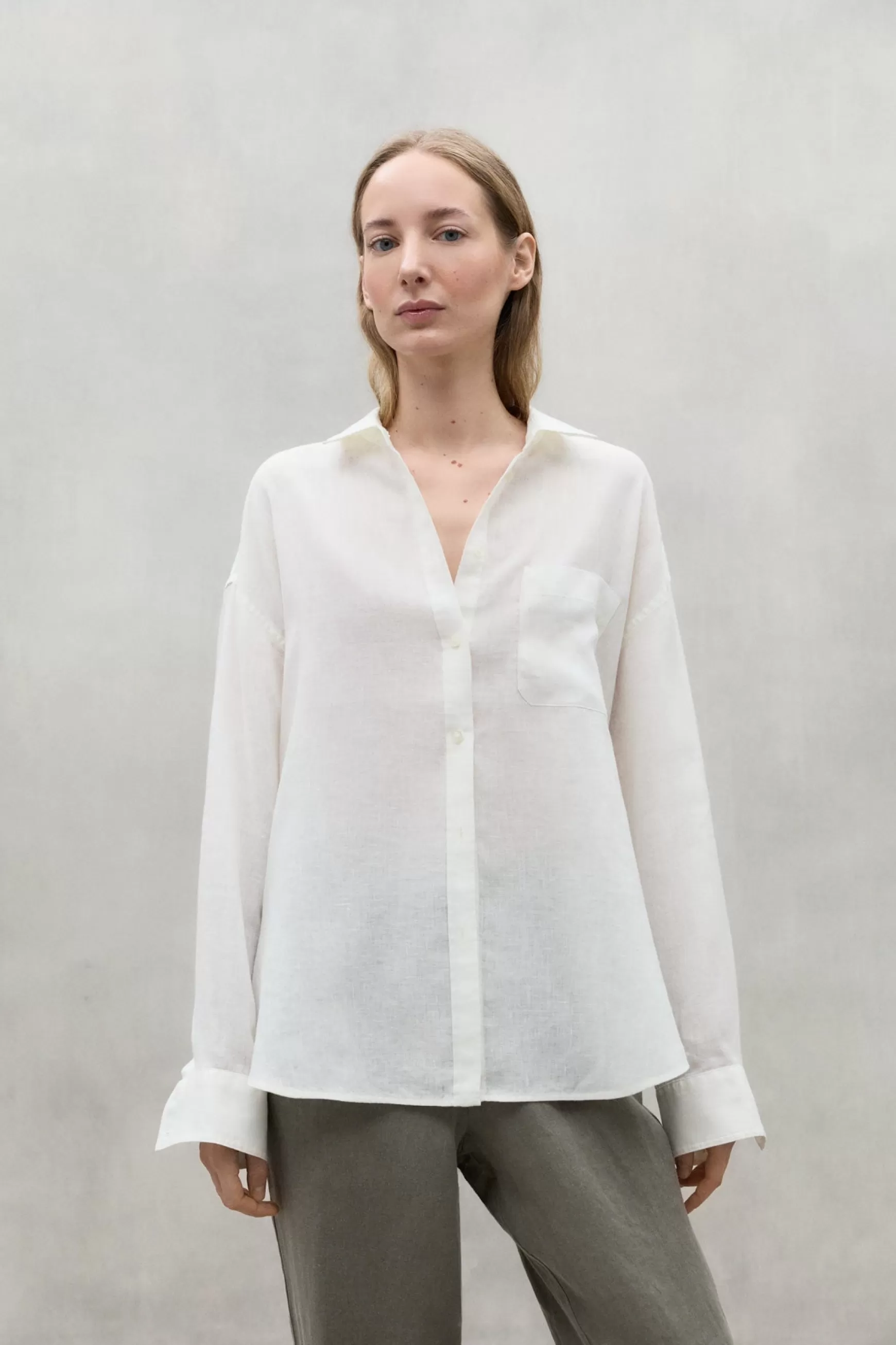 Online WHITE DARIA LINEN SHIRT Mujer Camisas