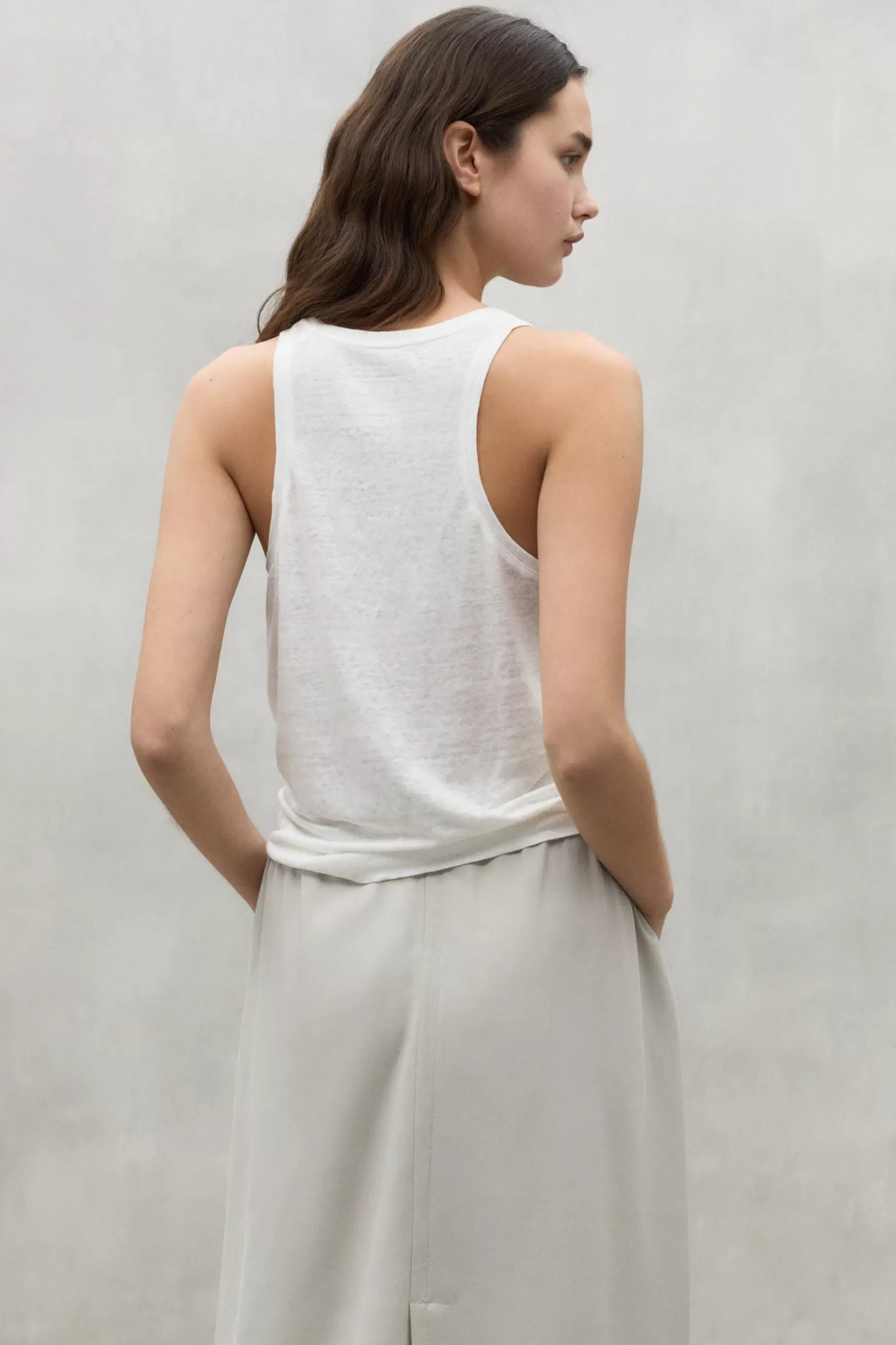 Sale WHITE HALDEN LINEN T-SHIRT Mujer Camisetas