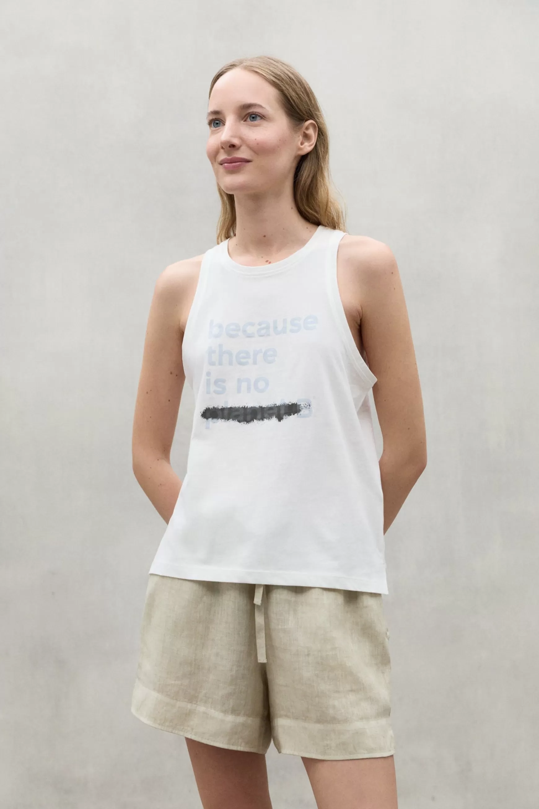 Cheap WHITE UNDERLINED T-SHIRT Mujer Camisetas